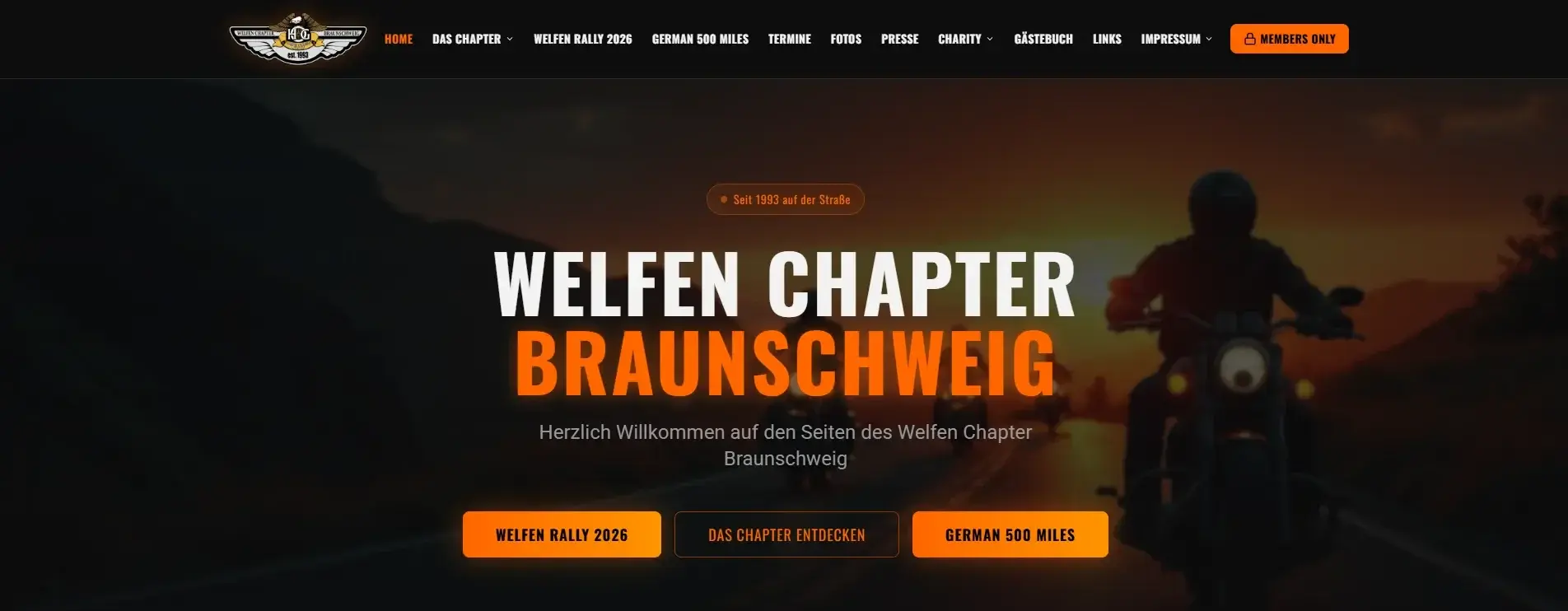 Website Welfen Chapter Braunschweig, umgesetzt von esdezyn